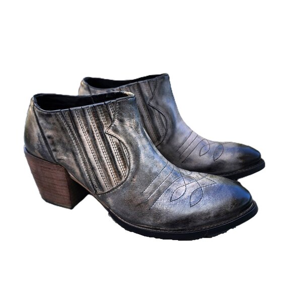 ROAN Shoes - Roan Malina Leather Western Ankle Boots 8